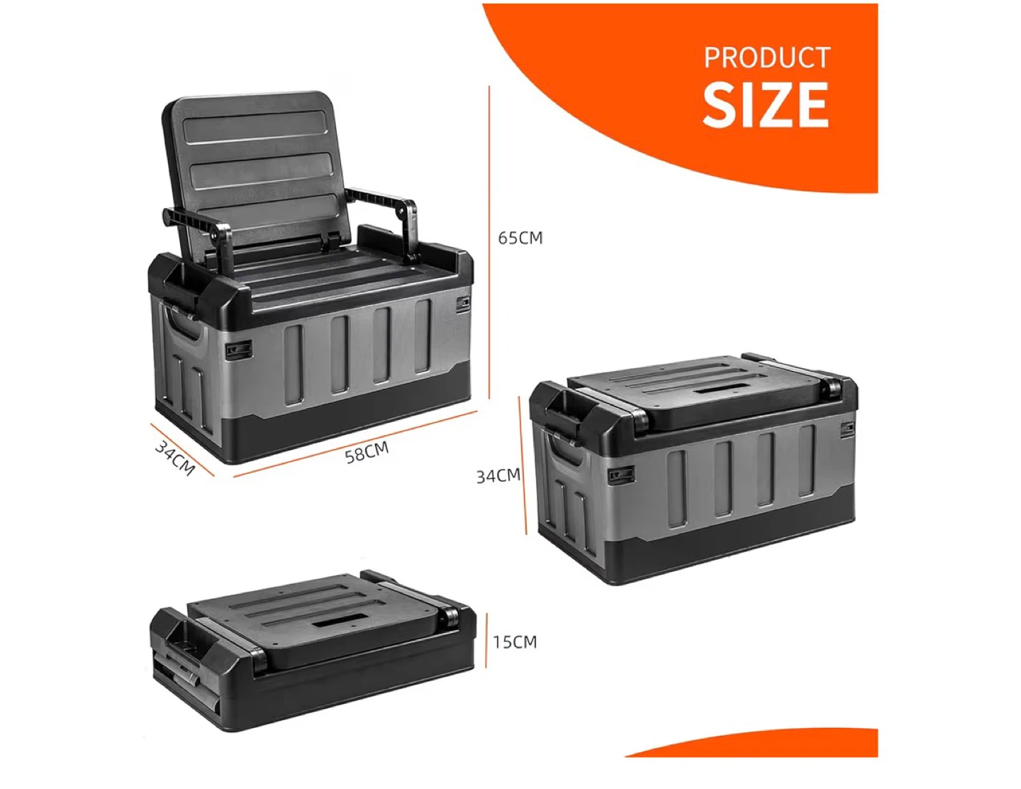 2-in-1 Foldable Storage Box and Chair - 70L Capacity - photo 2