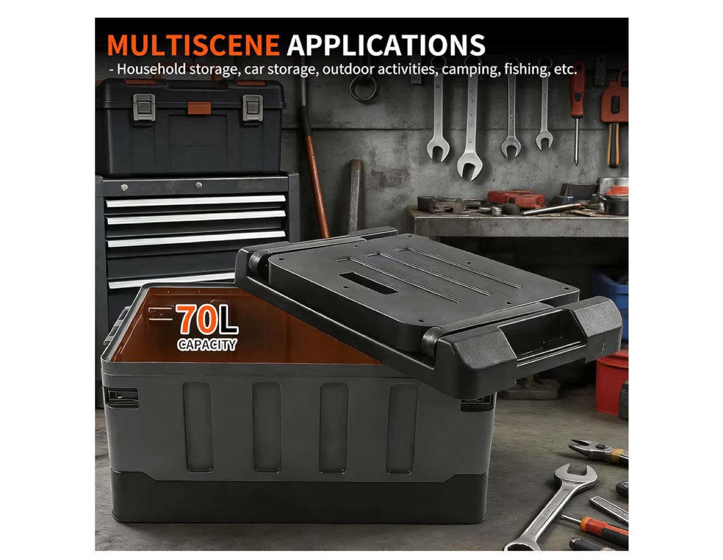 2-in-1 Foldable Storage Box and Chair - 70L Capacity - photo 5