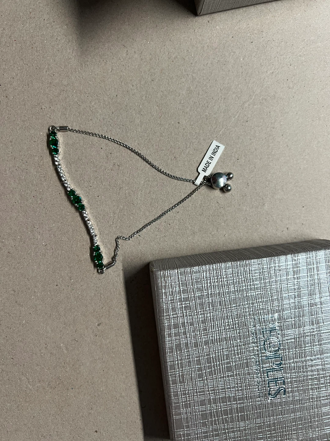 Lab-Created Emerald & White Sapphire 3 Stone in Sterling Silver - photo 4