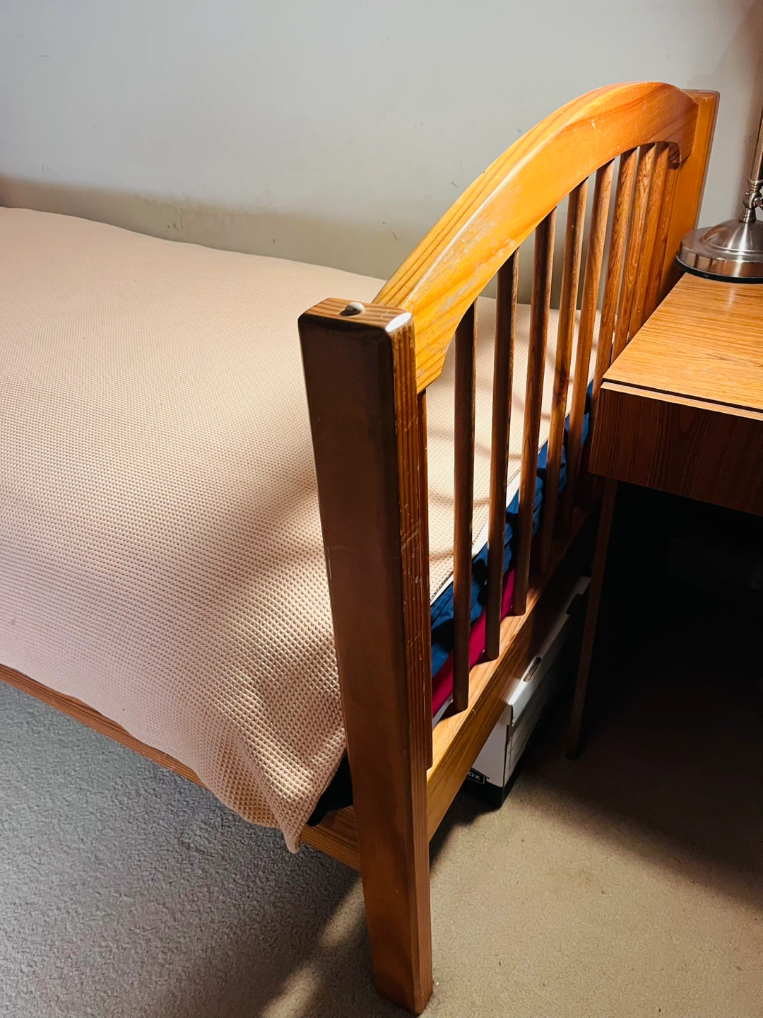 Wooden Twin Bed with Headboard and Footboard - photo 2