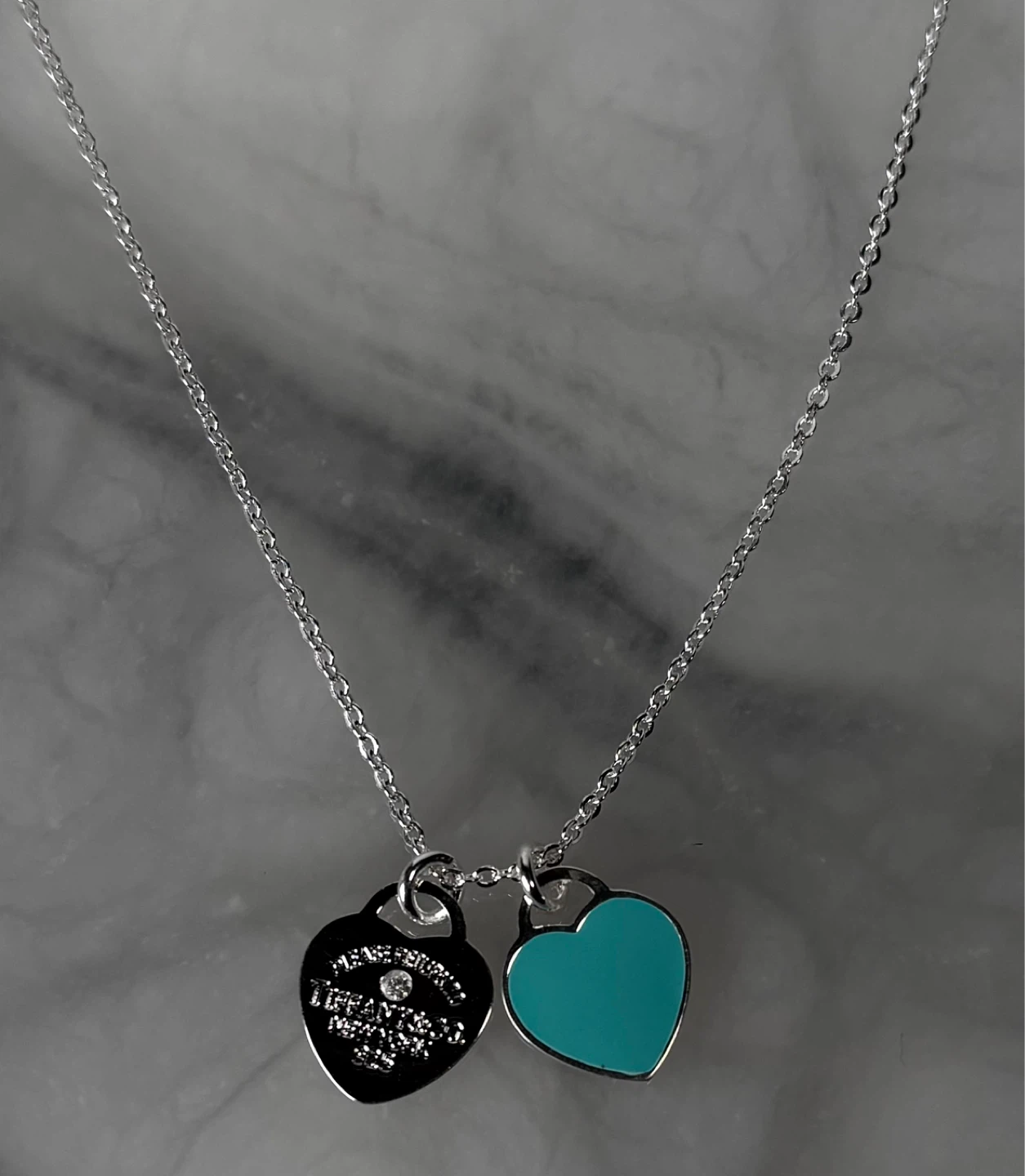 Heart pendant in silver - tiff blue