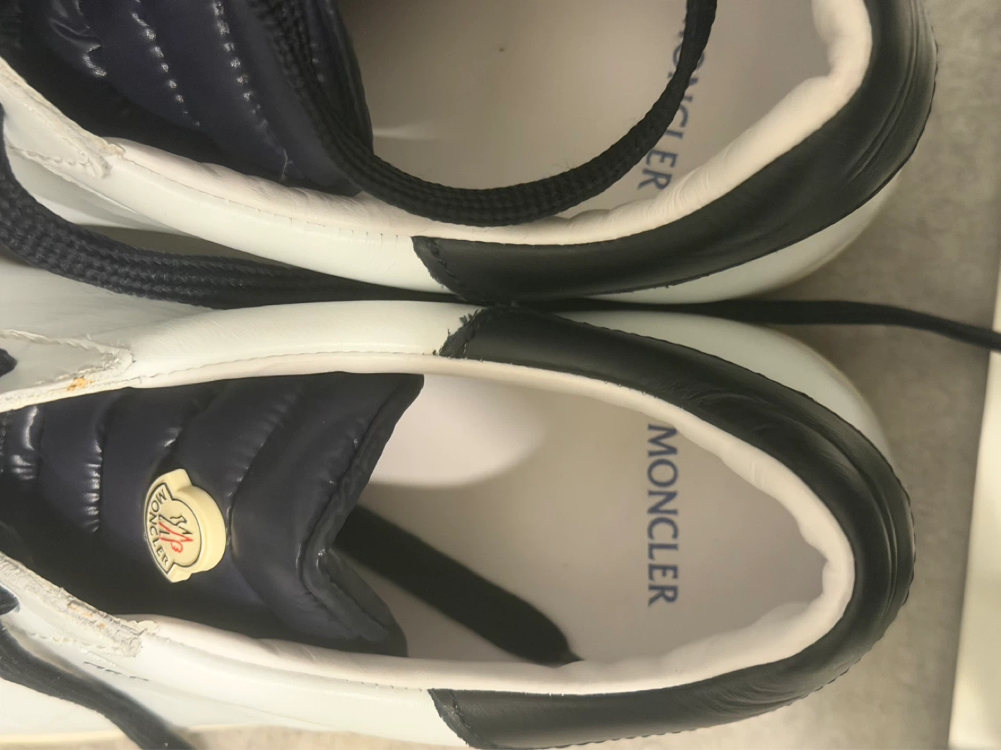 Moncler MR.MONCLER White & Black Leather Sneakers Size 43 - photo 2