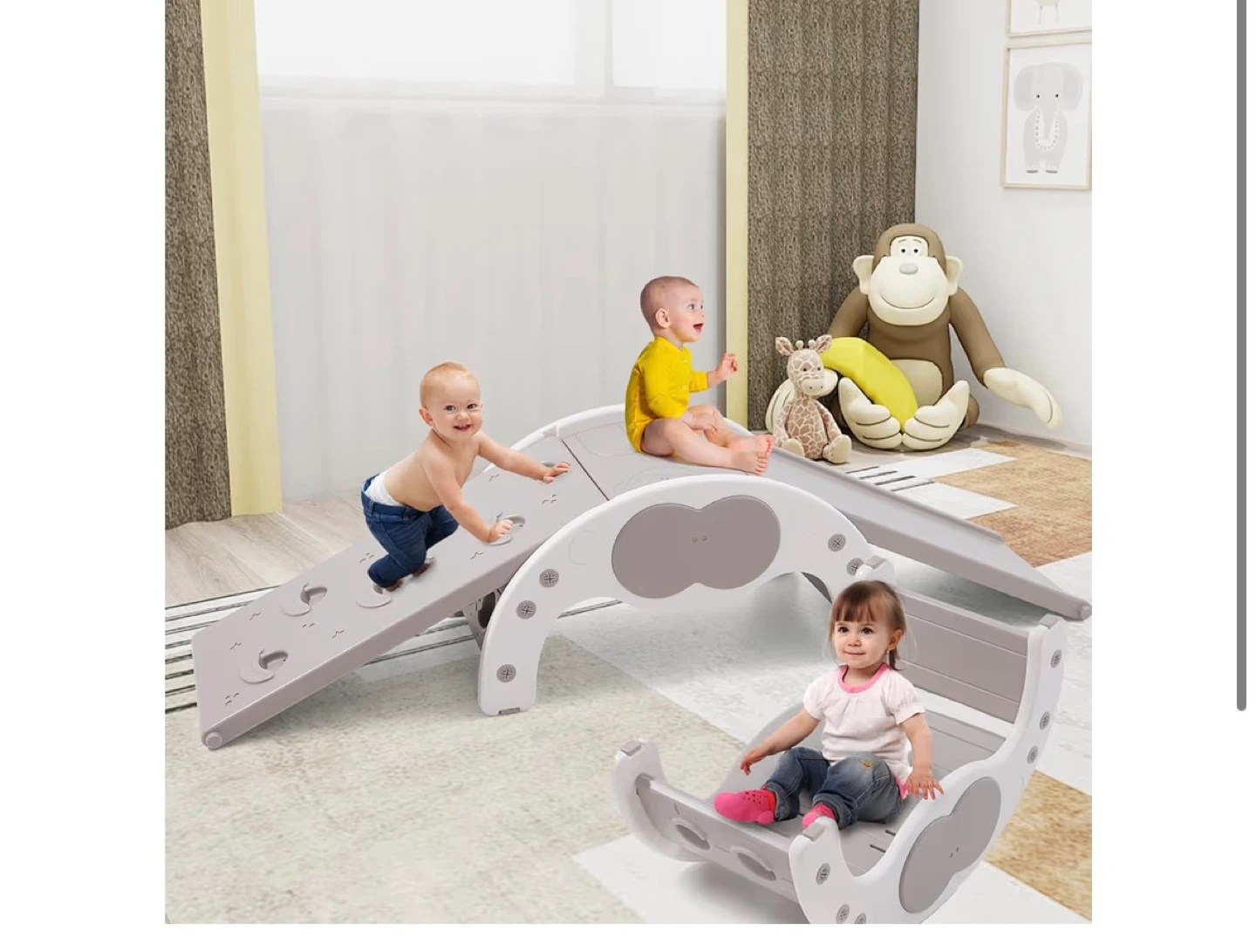 Kids Climbing Slide and Rocker Set