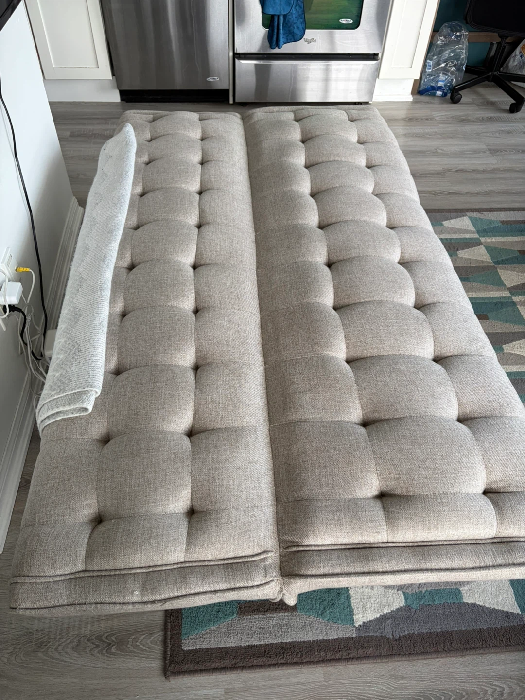 Grey Tufted Sofa Couch bed