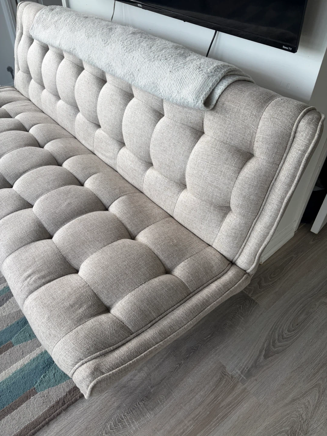 Grey Tufted Sofa Couch bed - photo 2