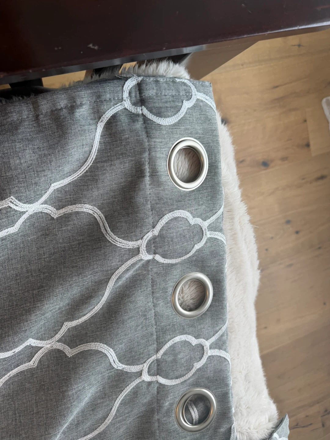 Grey Curtains with White Trellis Pattern (Pair) - photo 3