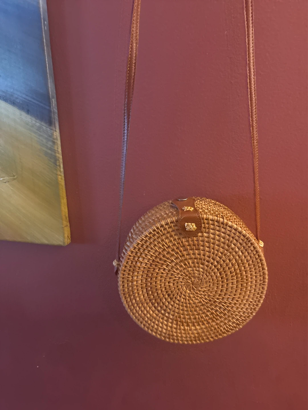 New Round Rattan Crossbody Bag