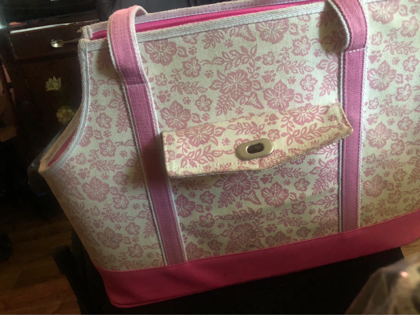 Floral Pet Carrier Tote Bag