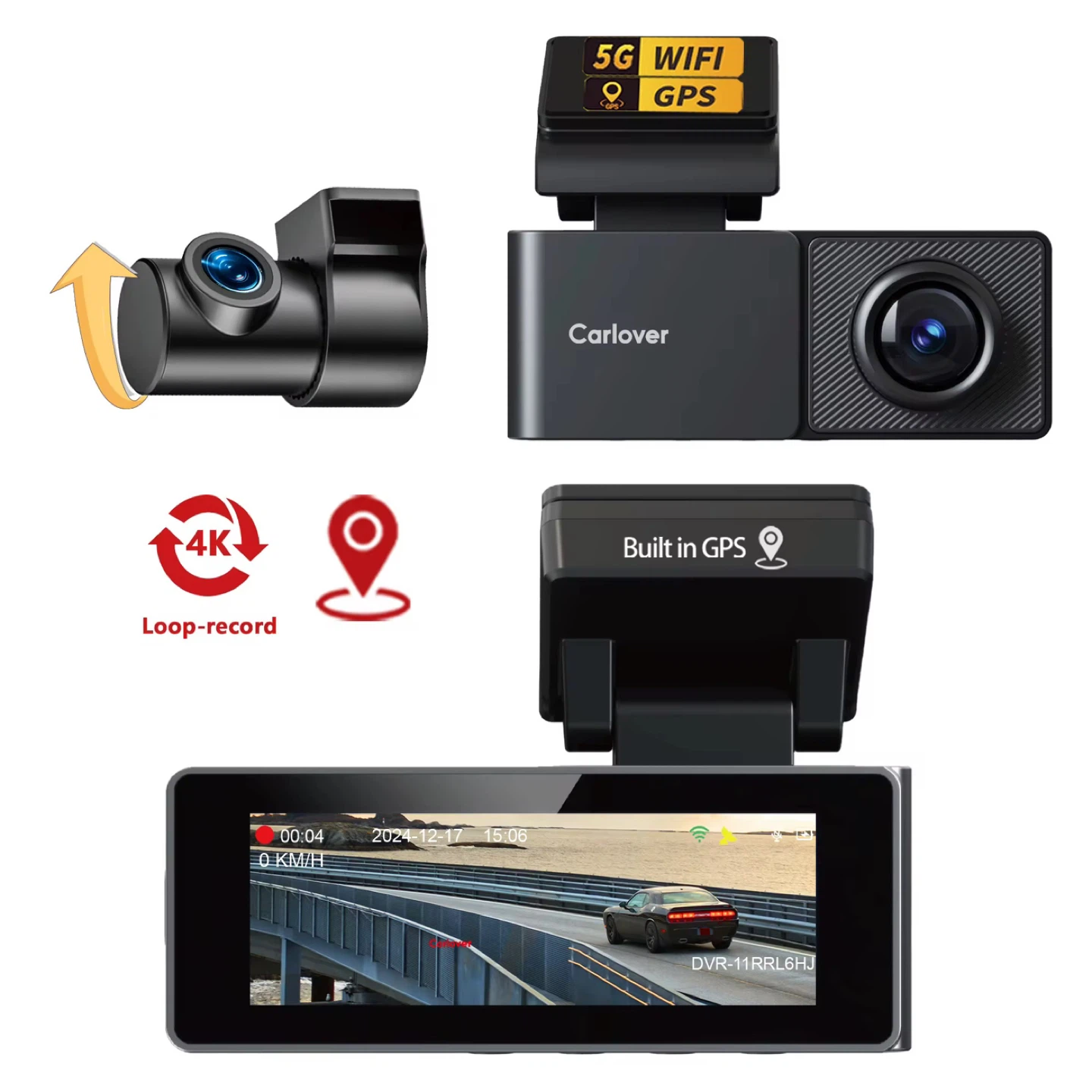 Carlover A3 Dash Cam with 5G WiFi & GPS