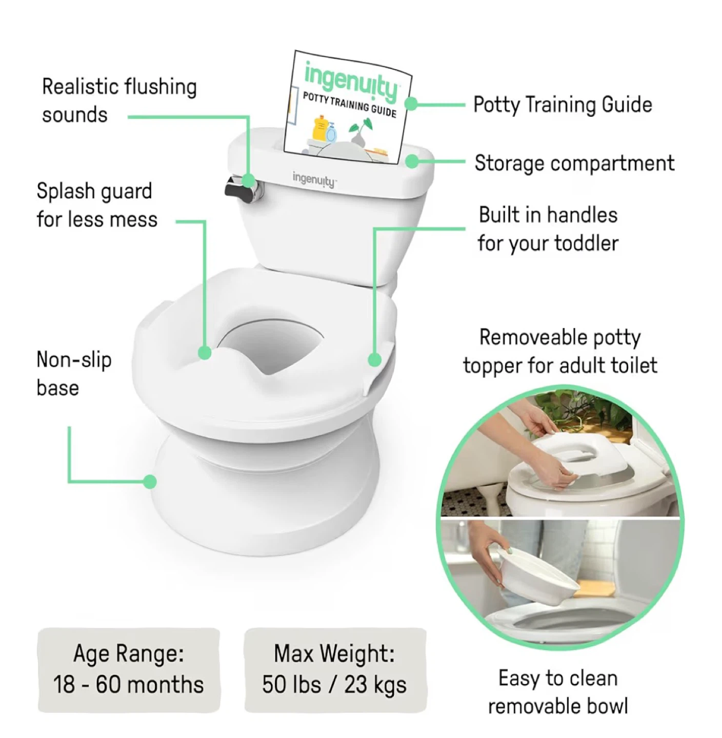 Baby and Toddler Potty Training Toilet with Removable Topper - photo 3