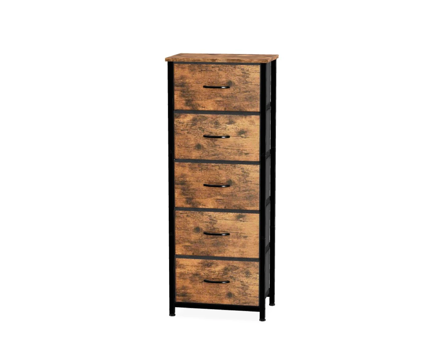 5-Drawer Tall Dresser Chest with Wood Top - photo 2