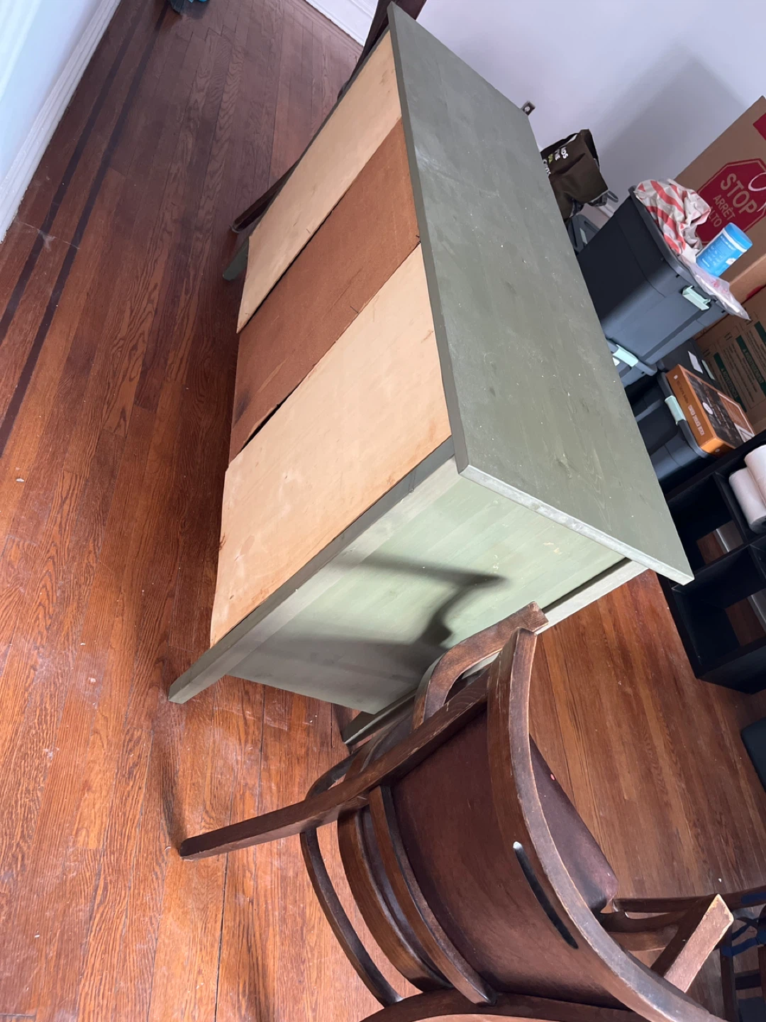 Black Media Console AND green wooden buffet with drawers - photo 2