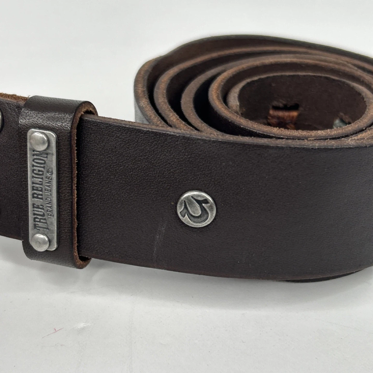 True Religion Brown Leather Belt Size 32 - photo 3