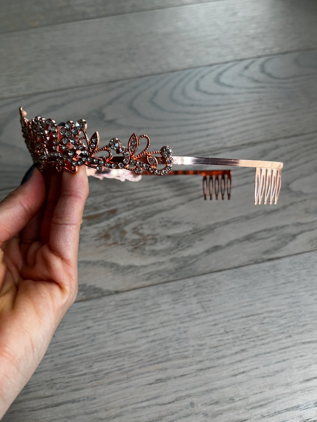 Rose Gold Tiara with Rhinestones - photo 3