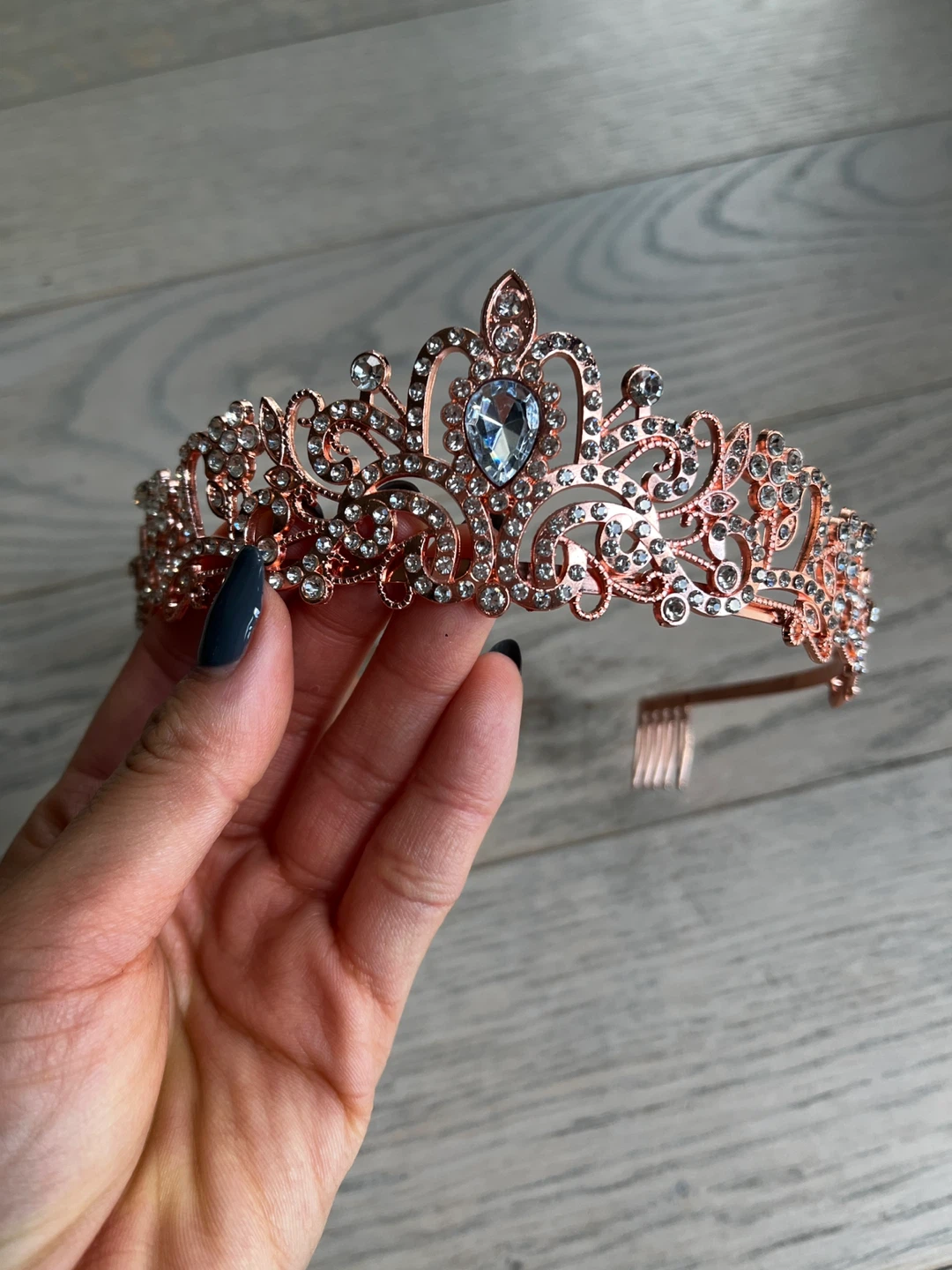 Rose Gold Tiara with Rhinestones - photo 2