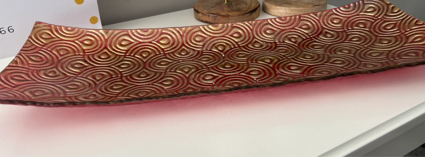 Red and Gold Decorative Tray - photo 2
