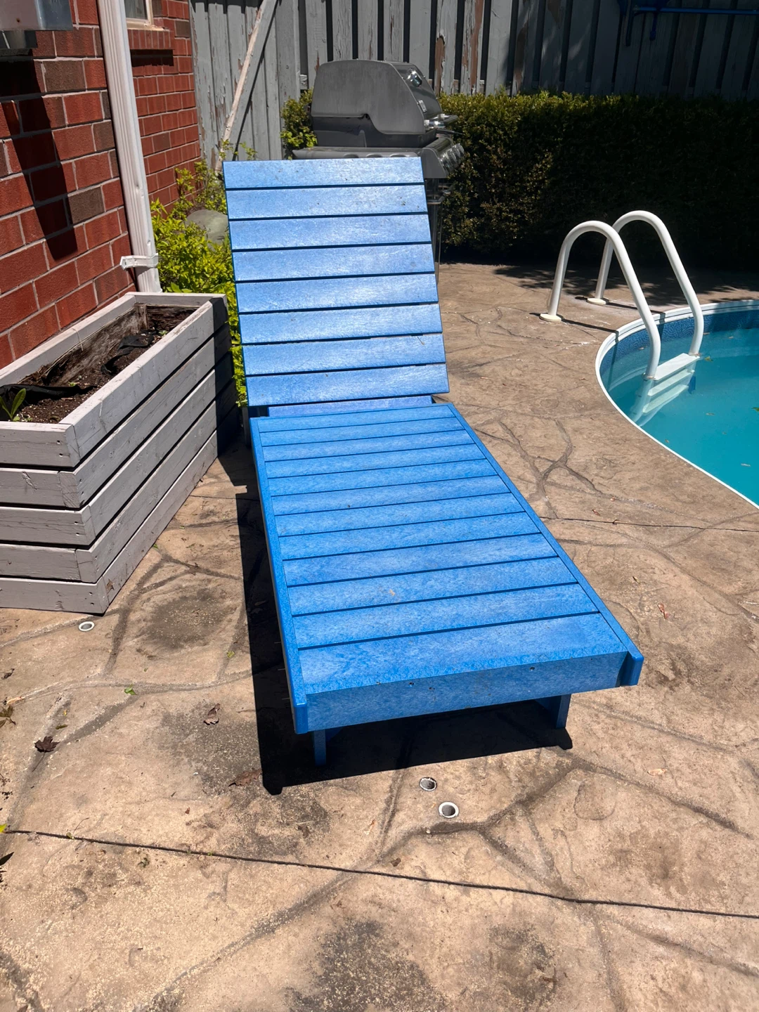 Outdoor Poly Lounge Chair - reclining with wheels