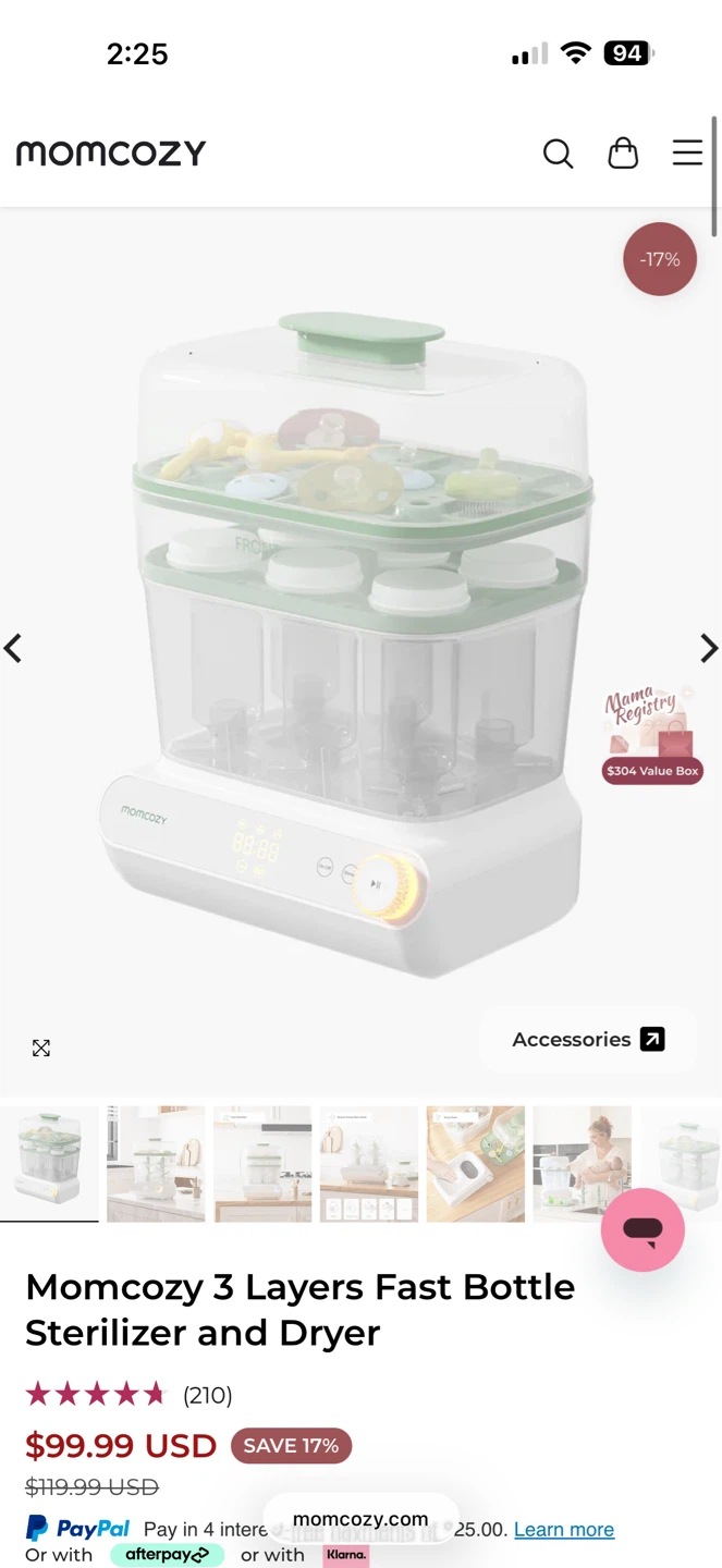 Momcozy 3 Layers Fast Bottle Sterilizer and Dryer