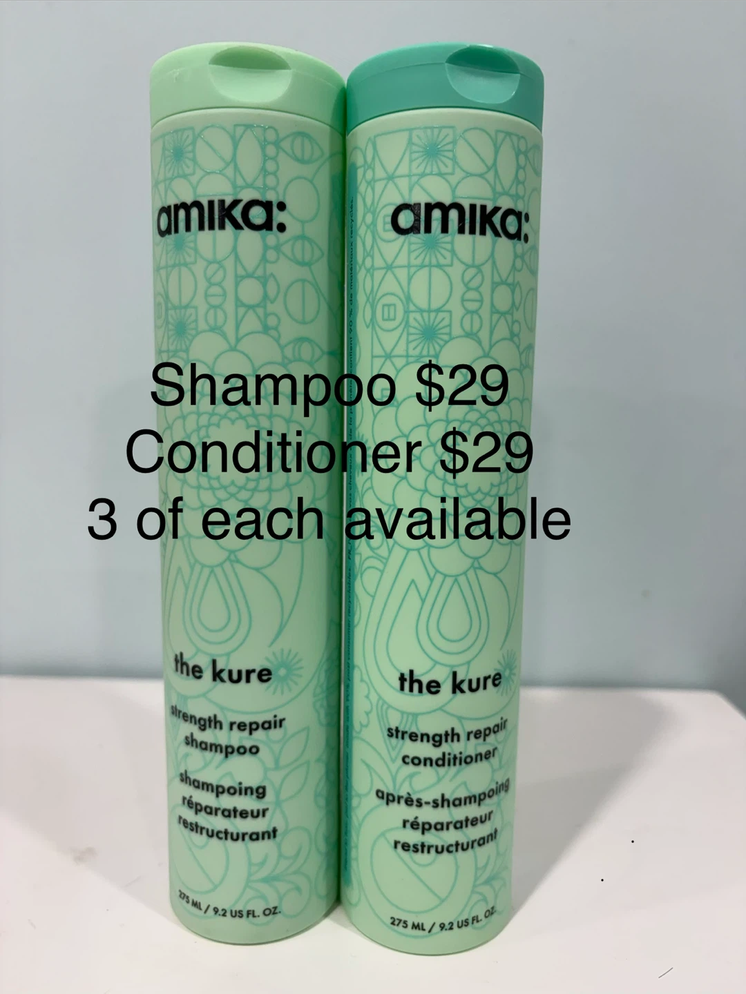 The Kure shampoo and conditioner