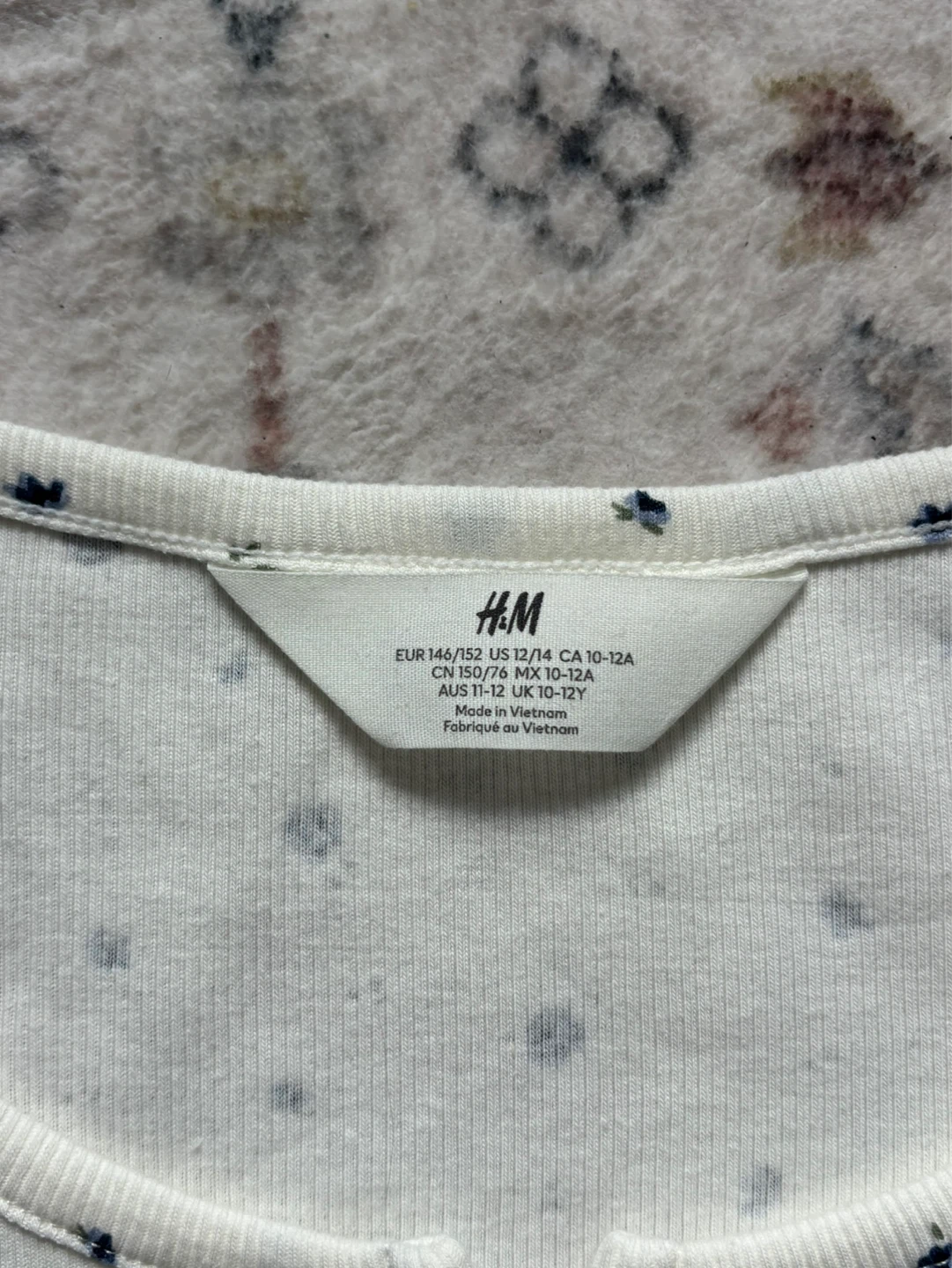 H&M White Floral Ribbed Mini Dress Size XS - photo 2