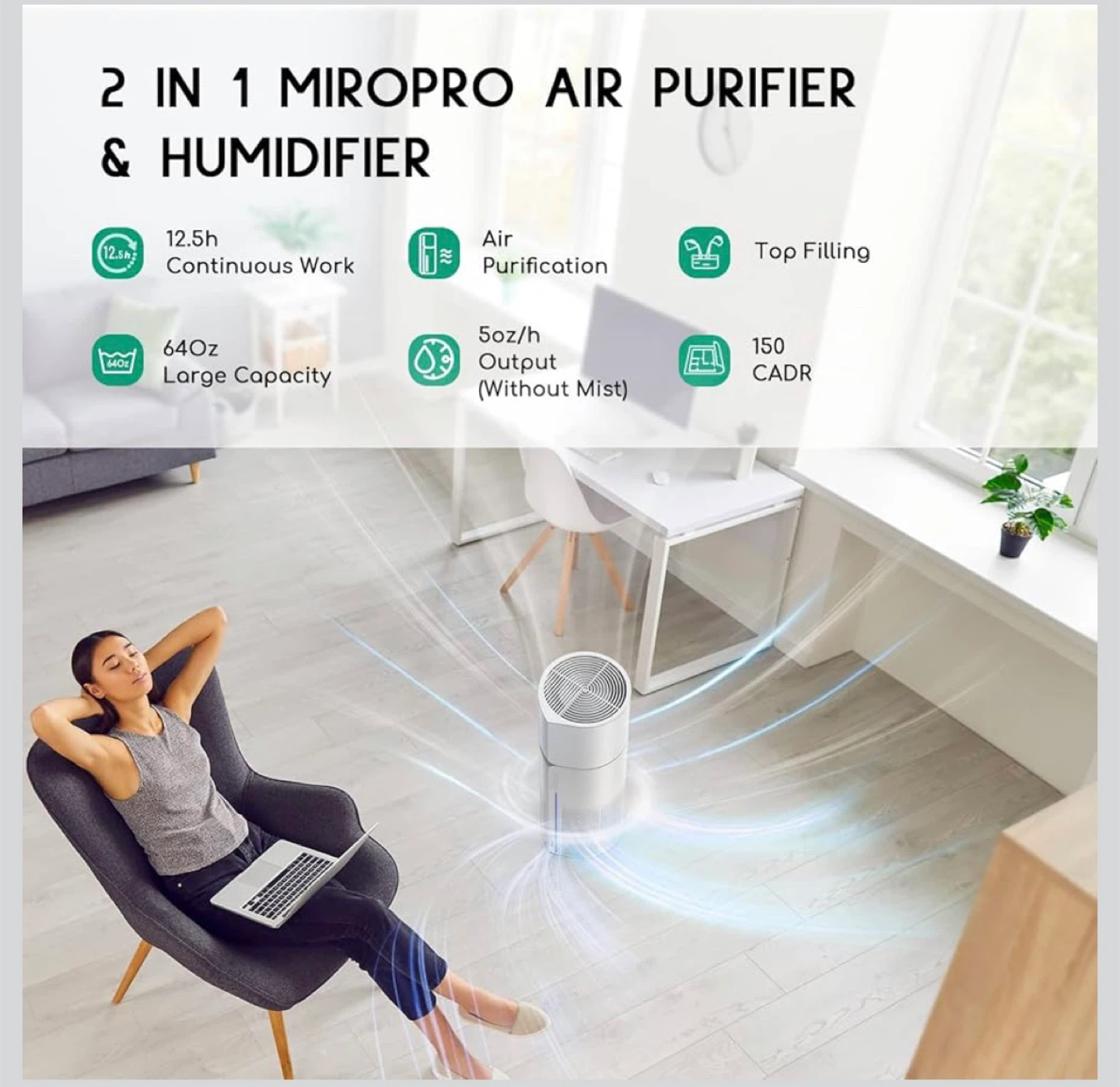 Floia 2-in-1 Air Purifier & Humidifier - photo 2