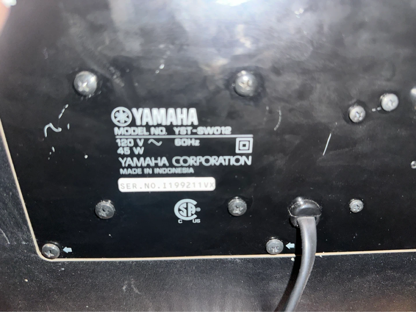 Yamaha YST-SW012 Powered Subwoofer - photo 5