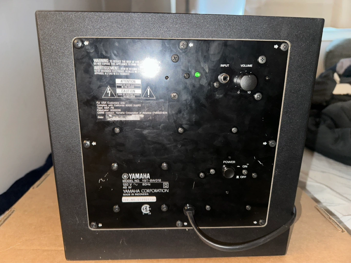 Yamaha YST-SW012 Powered Subwoofer - photo 2