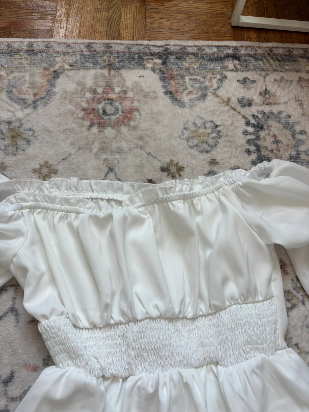 White Petite XS Off-the-Shoulder Dress - photo 3