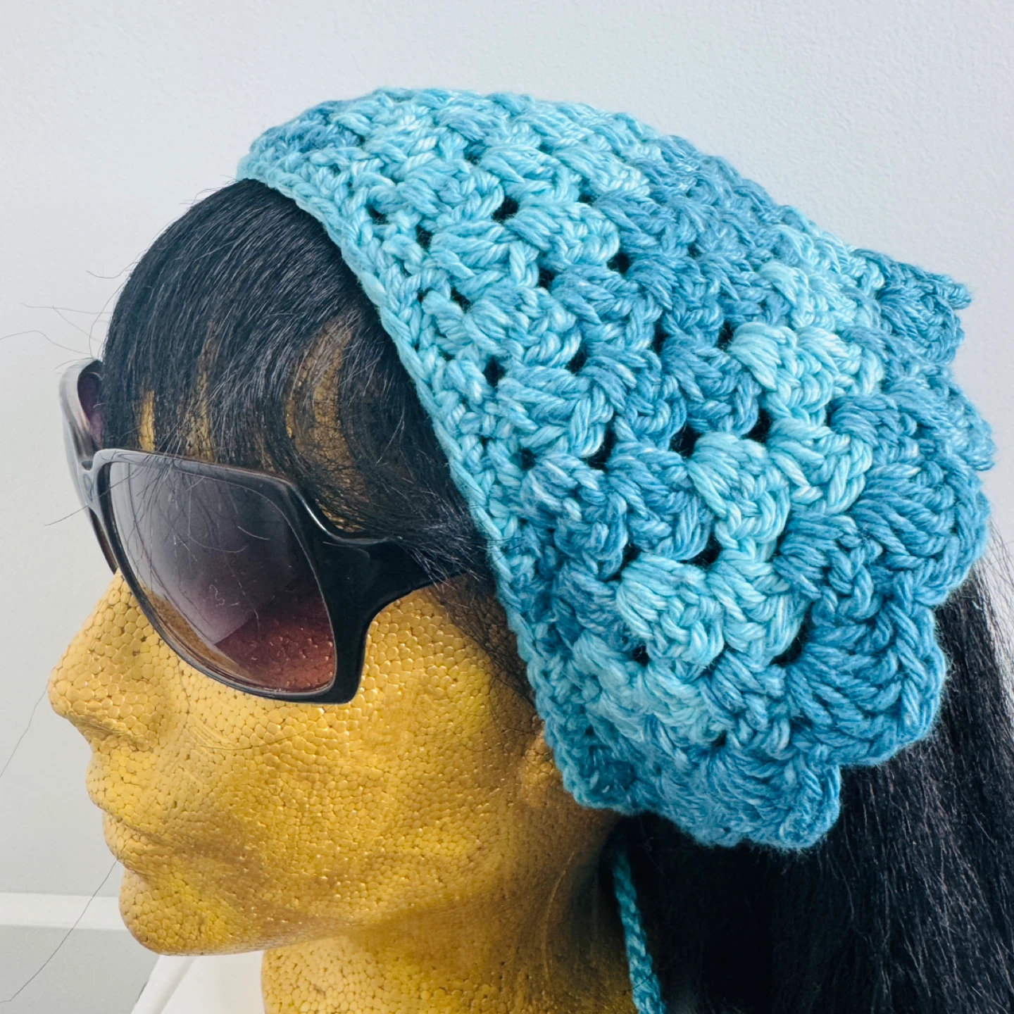 Handmade Crochet Bandana/Headscarf in variegated colours