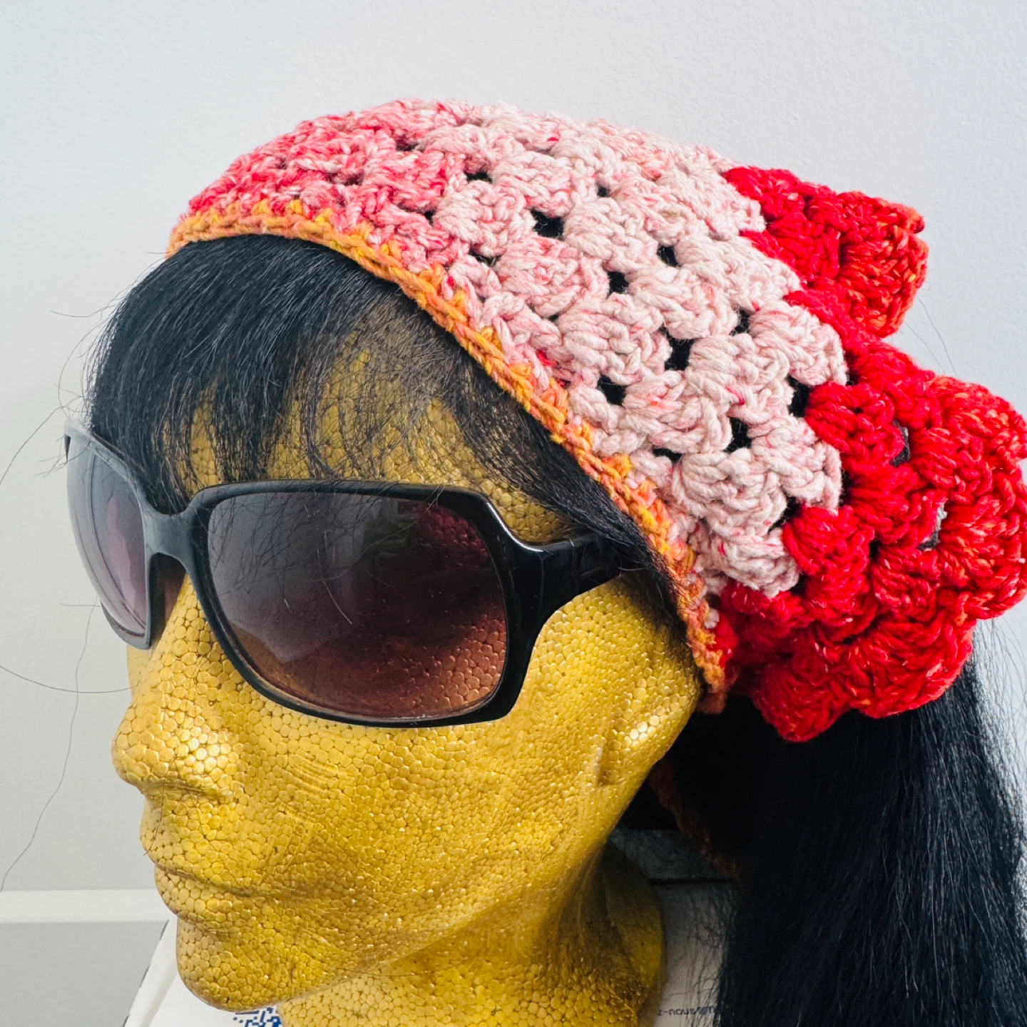Handmade Crochet Bandana/Headscarf in variegated colours - photo 5