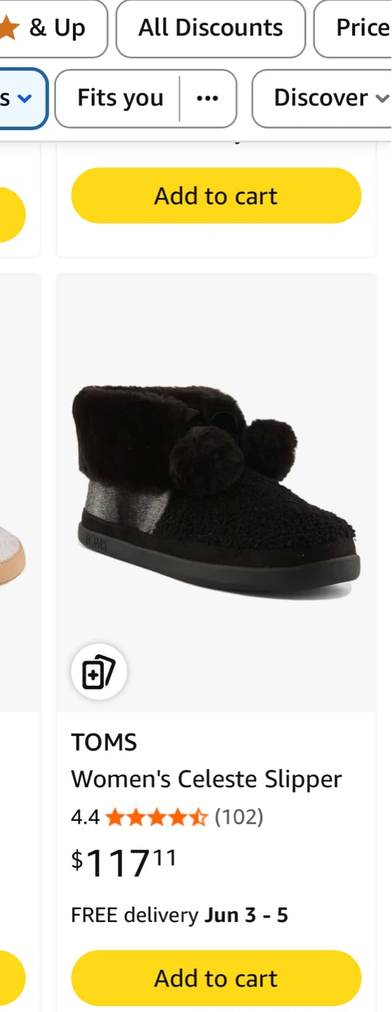 New-TOMS Women's Black Faux Fur Pom Pom Slippers - photo 4