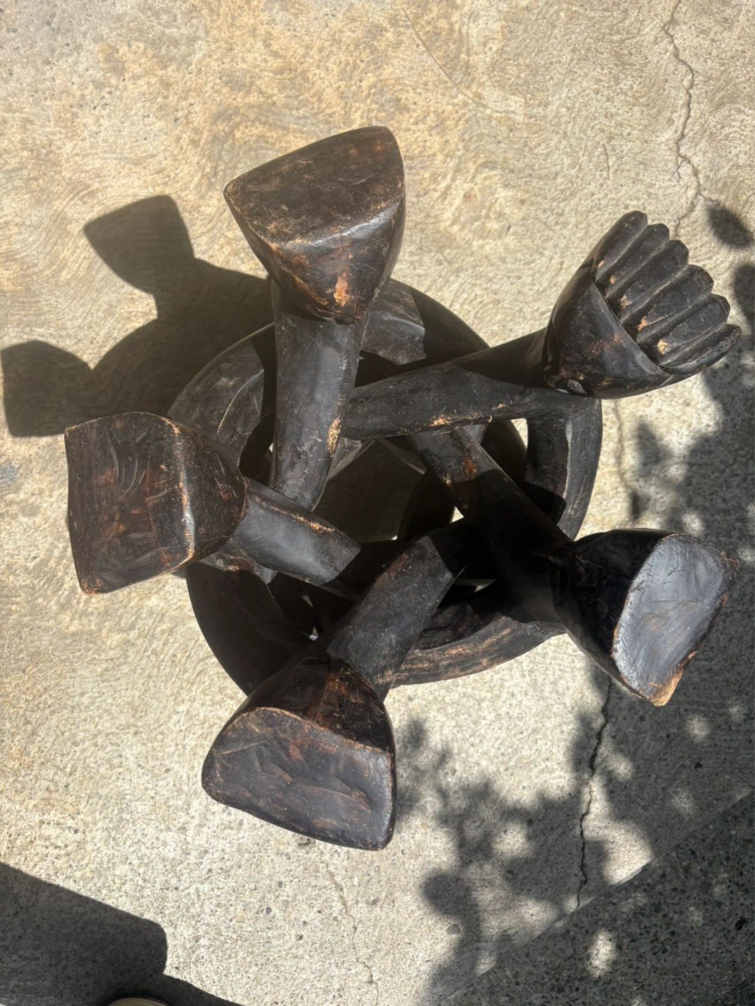 Carved Wood Figural Plant Stand - photo 3