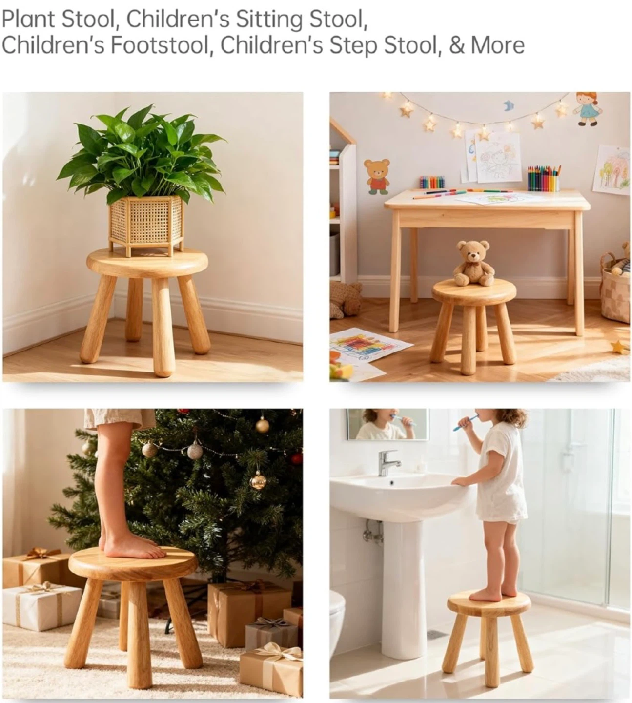New Solid Rubber Wood Step Stool Plant Stand - photo 5