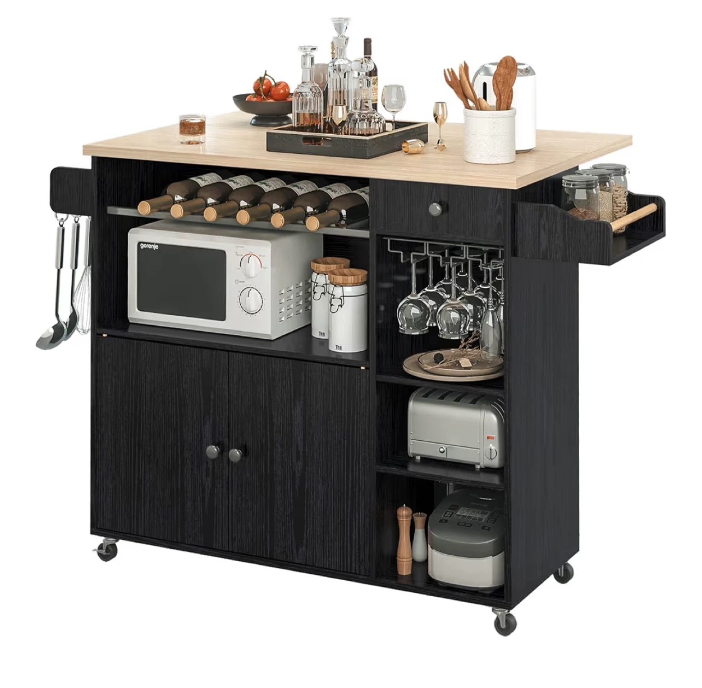 Brand New Ironck Drop Leaf Countertop Kitchen Cart