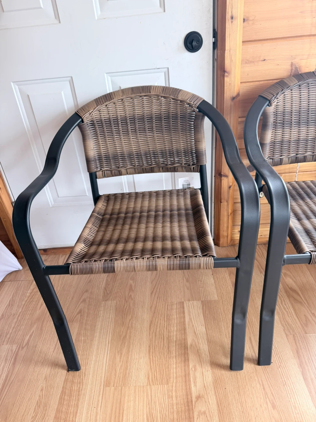 Wicker and Metal Outdoor Chairs - Set of 2 - photo 2