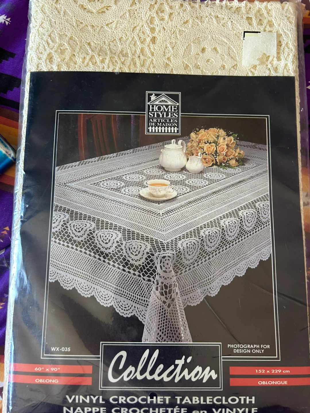 Home Styles Collection Vinyl Crochet Tablecloth 60" x 90"