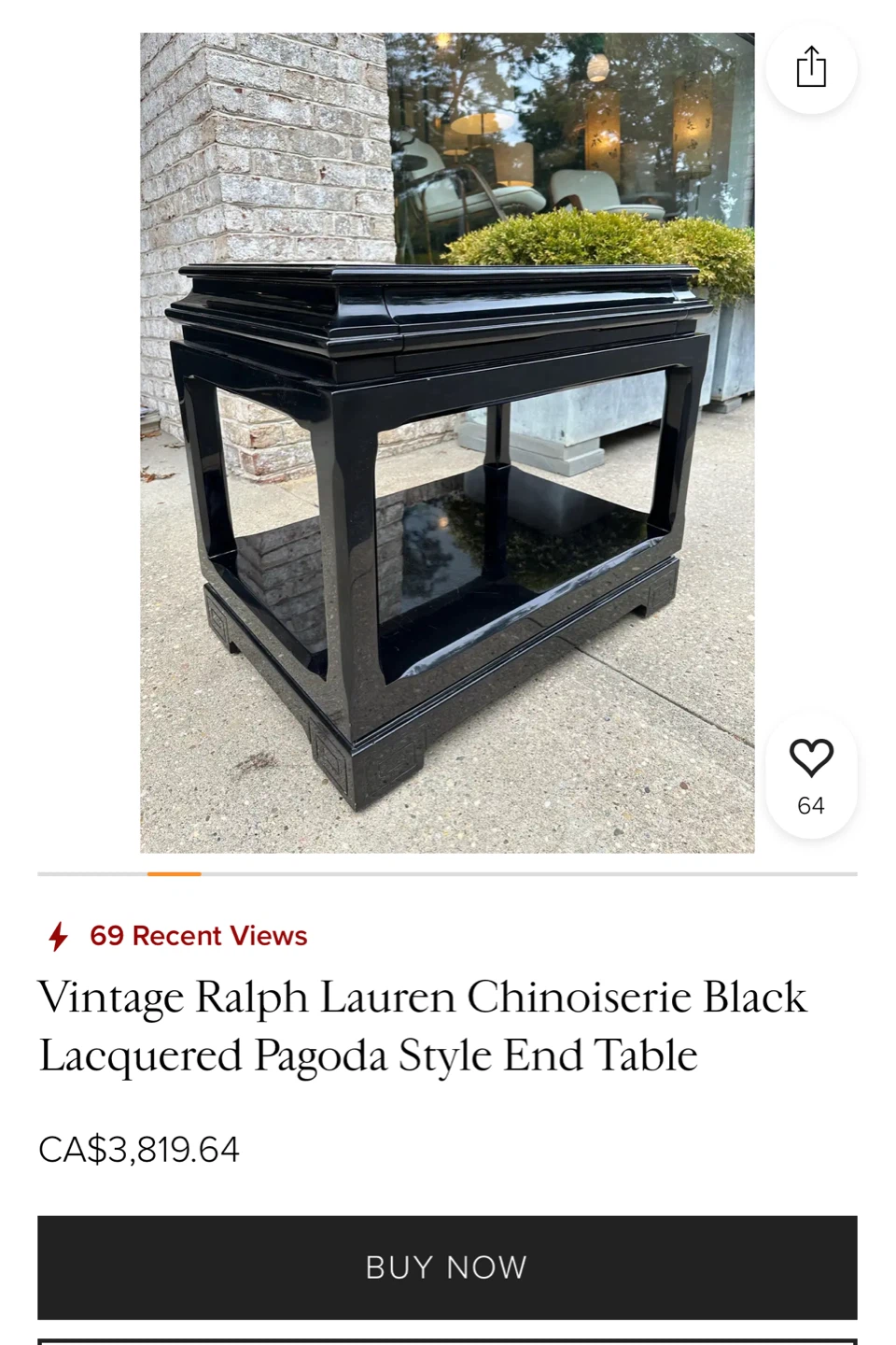 Ralph Lauren Style Chinoiserie Coffee / End Table