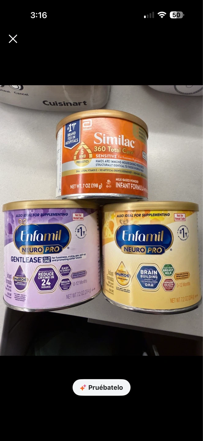Enfamil & Similac Infant Formula (2x 7.2oz, 1x 7oz)