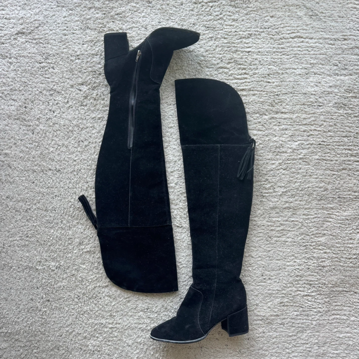 Over the knee black boots