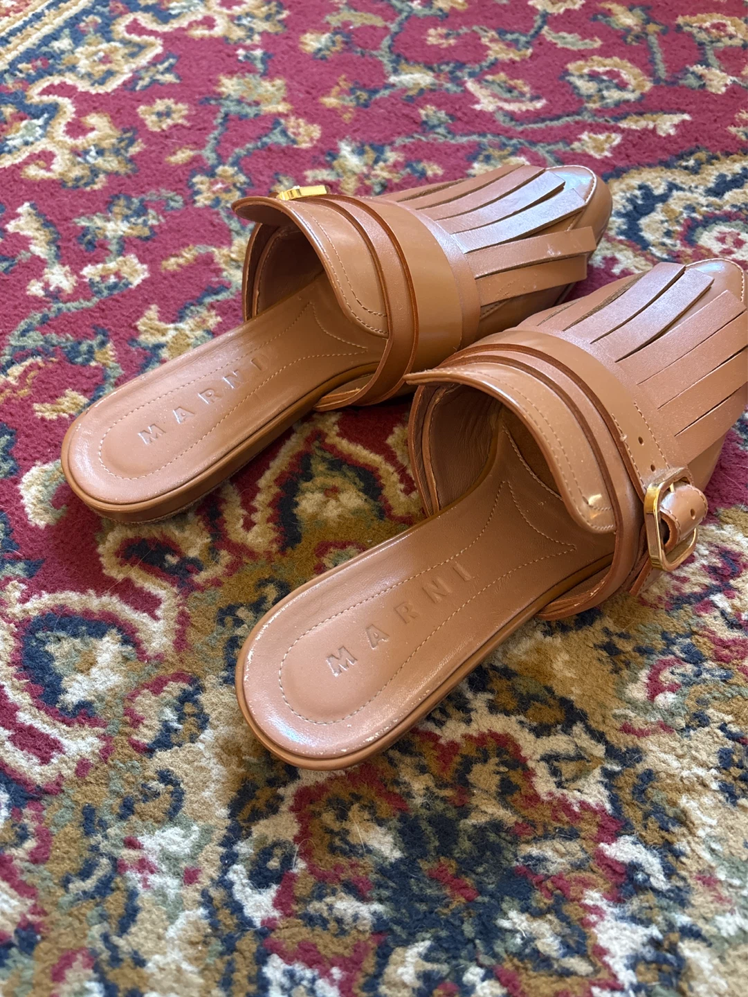 Marni Leather Fringe Mules - photo 2