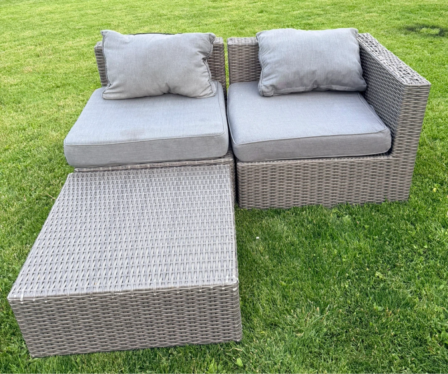 Outdoor Loveseat with Ottoman