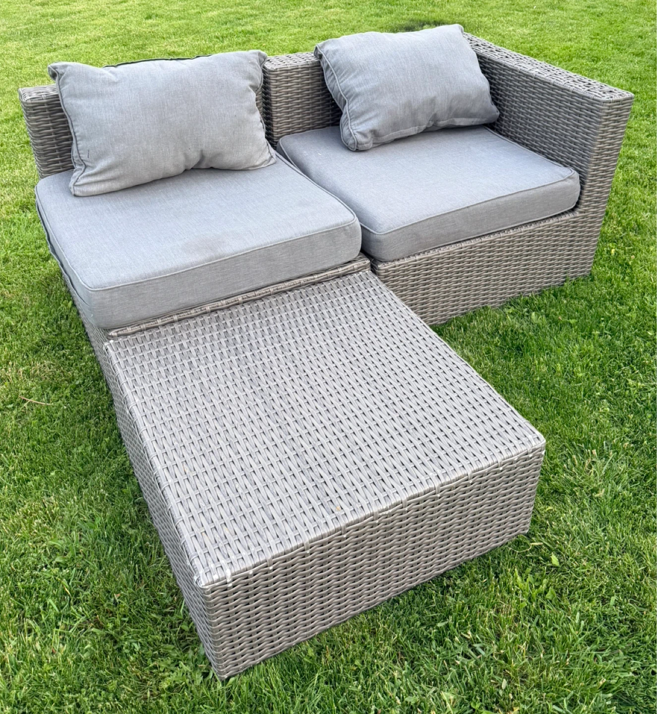Outdoor Loveseat with Ottoman - photo 2