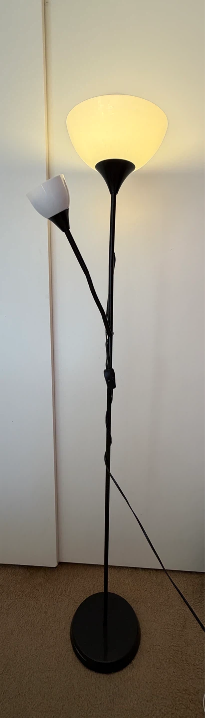 Black Floor Lamp with Dual Heads