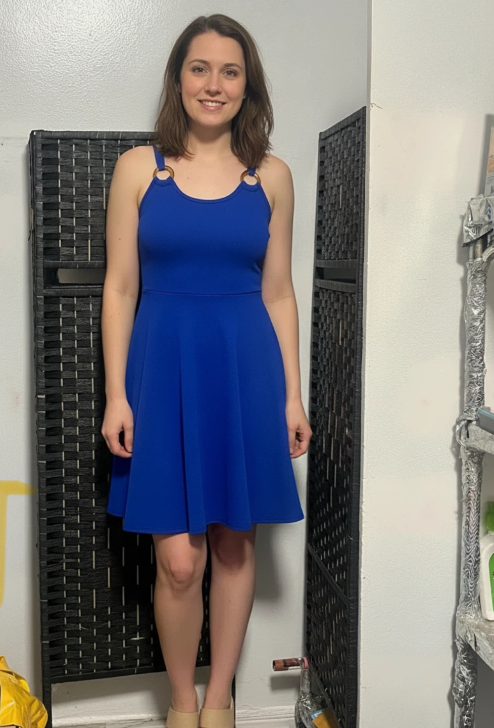 Olivia R. Blue Fit & Flare Dress Ring size S/M/L