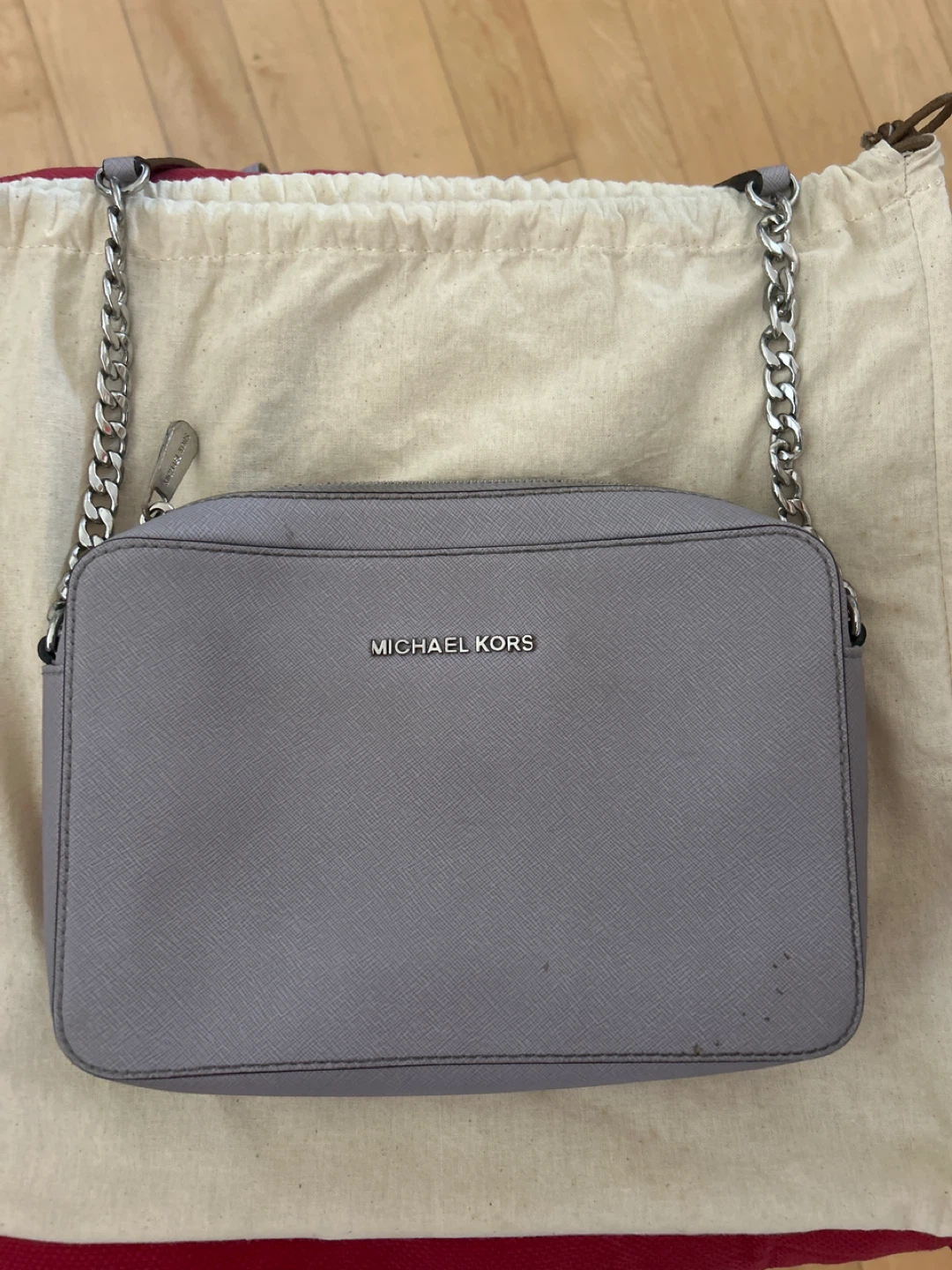 Michael Kors Grey Leather Camera Bag