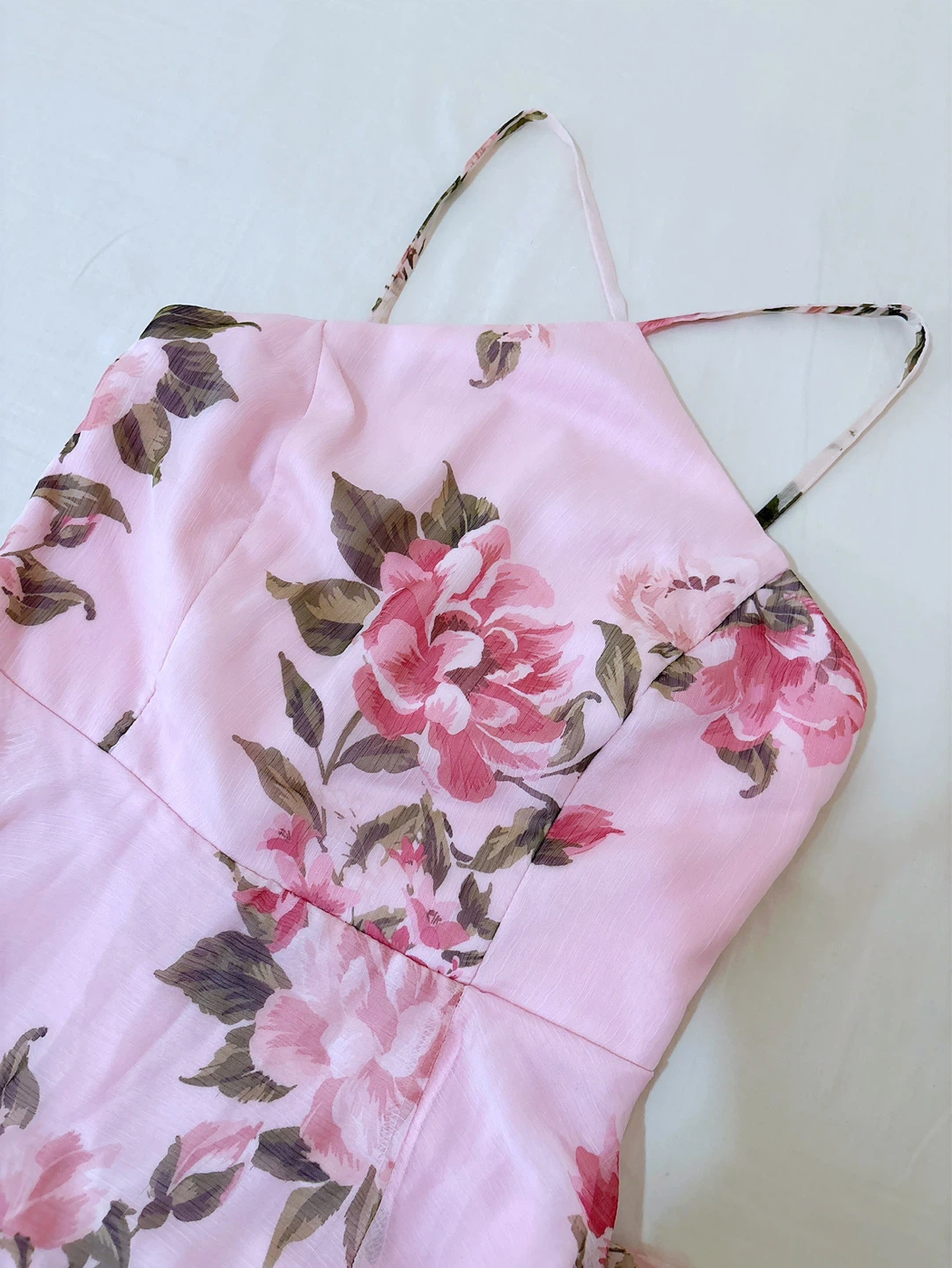 Lulus Pink Floral Print Halter Neck Maxi Dress - photo 4