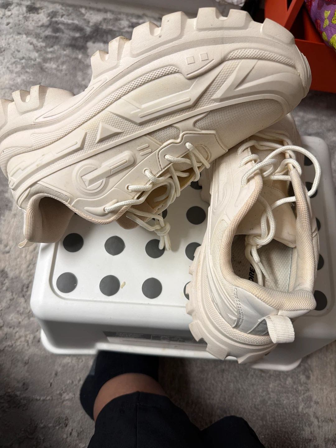 Cream Platform Chunky Sneakers