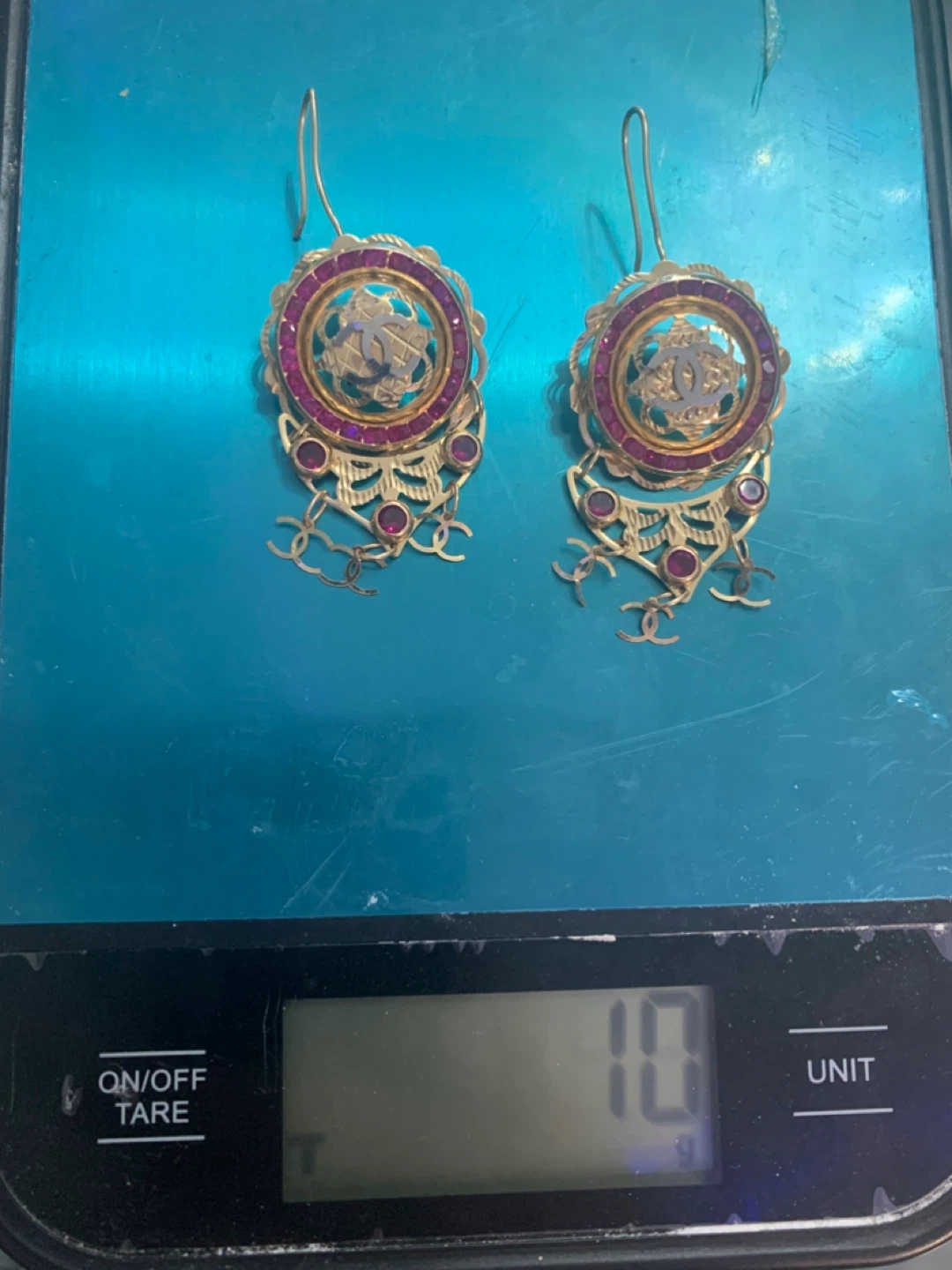 14 k Chanel Gold  Earrings with Rubies - photo 2