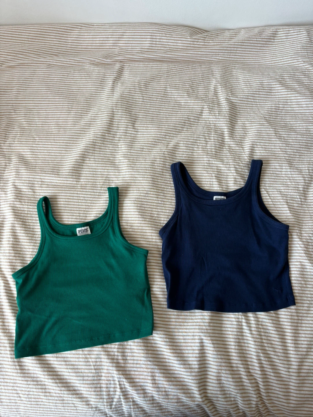Victoria's Secret PINK Ribbed Tank Tops - XS - Navy & Teal