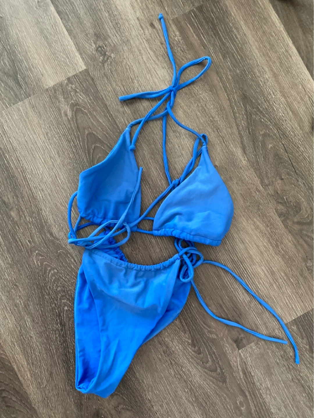 Blue Halter Bikini Set